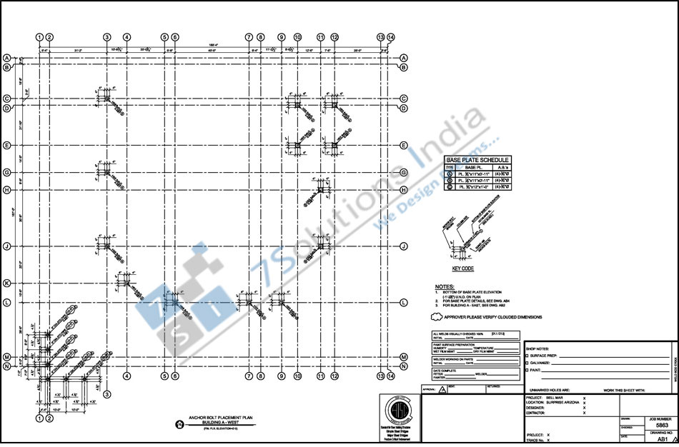 Steel detailing samples | shop drawings samples | structural design samples